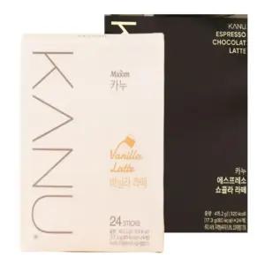 맥심 카누 바닐라라떼 24Tx1개+카누 에스프레소 쇼콜라 라떼 24Tx1개 (총48T)