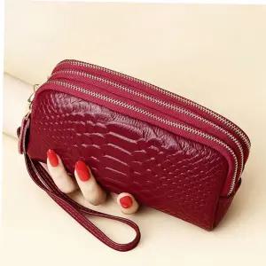 미니백 지갑 핸드 쓰리 롱 3 지퍼 클러치백 소가죽 대용량