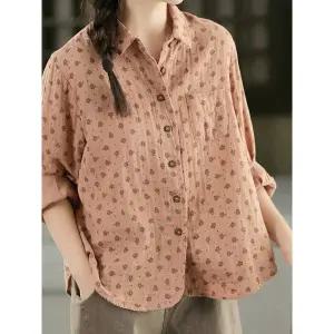 [디얼마미] 헤이즐 잔꽃 셔츠 남방 /마담 미시 중년 여성 빅사이즈 40대 50대