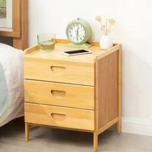 Anystar 침대 협탁 대나무 3단 서랍장