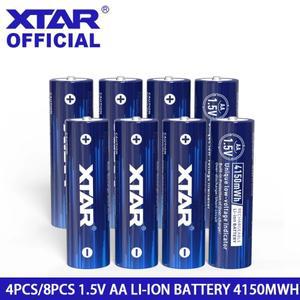 XTAR AA 4150mWh 1.5V 리튬 이온 충전지 배터리 스마트 LED 표시기 탑 시계 마우스용
