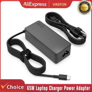 VIKEFON 65W USB C 노트북 충전기 전원 어댑터 레노버 씽크패드 HP 크롬북 요가 델 ASUS 에이서 타입 고속