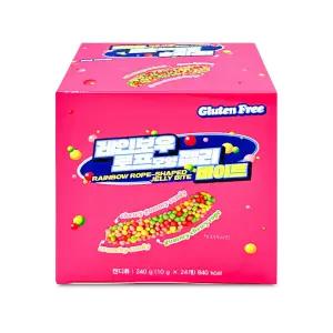 레인보우 로프모양 젤리 바이트 240g (10g x 24개) (1통) ASMR 젤리