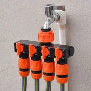 수도꼭지 분배기 다용도 멀티 호스 수도 분배기 4구 수도관 정원용 농사용 관개용 청소용 세차용 물호스