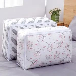 ( )이불정리함 꽃 대형 방수 이불팩 겨울옷보관 이불지퍼백 옷장정리수납 수납장정리