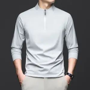 록쉬블몰 남친 봄 가을 라운드넥티 쿨링 긴팔 티셔츠 반집업 상의 트렌드 차이나 헴라인 HO3