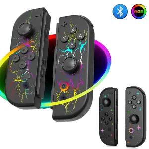 닌텐도 스위치/라이트/OLED용 라이트닝 스타스 RGB 조이콘 L/R 무선 게임패드 컨트롤러 조이패드 게임 핸들