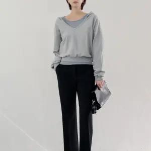 [더나무그림] 여성 스트라이프 티셔츠 유넥 후드핏 코디 세트 NCP2TS014 모센후드TS