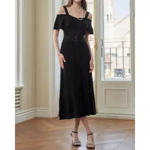 [르니앤맥코이]린다 오프 숄더 러플 라인 니트 벨트 원피스 MK08KO001FJY_P420056540