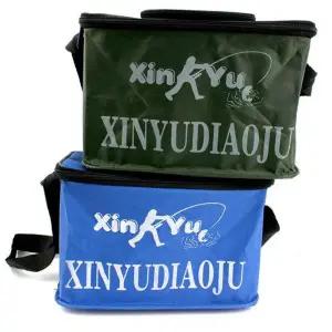 소형 낚시 가방 다용도 휴대용 접이식 낚시 보조 가방 방수 파우치 보관함 미끼통 스트랩 캠핑 활동 지퍼