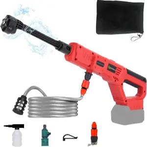 무선 고압 세척기 밀워키 M18 배터리 호환용 6-in-1 노즐 800 PSI 휴대용 파워 세척기 자동차 세차건 배터리 미포함