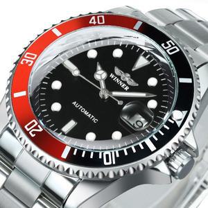 호환상품 남성용 WINNER 클래식 기계식 시계 회전 베젤 발광 달력 패션 비즈니스 자동 스테인리스 밴드