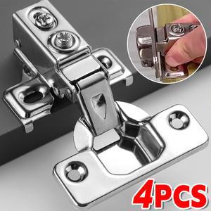 문경첩 4PCS 유압 경첩 짧은 가구 하드웨어 스테인레스 스틸 조용한 부드러운 닫기 도어 댐퍼 버퍼 주방 캐비닛 찬장
