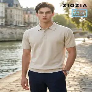 [지오지아]워셔블 미라쿨 3버튼 린넨 카라 니트 (ABE2ET1101)