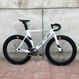 메틀러 트랙 바이크 알루미늄 합금 프레임 포크 단일 속도 700C 고정 기어 레이싱 픽시 자전거 70mm 림 3