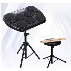 휴대용 전자드럼 페달 가정 연주 스틱 키트 기능 연습