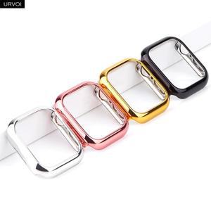애플 호환워치 울트라 3 2 시리즈 11 10 9 8 7 SE3 케이스용 URVOI 커버  아이워치 전기도금 광택 PC 보호