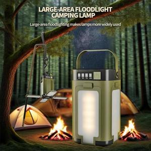 휴대용 2000mah 야외 태양광 조명 접이식 보조배터리 램프 스마트 디스플레이 걸이형 텐트 낚시 캠핑