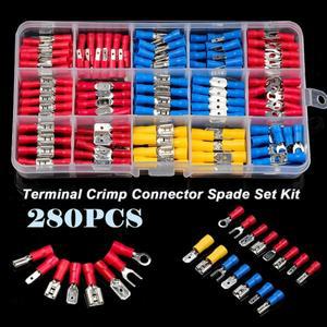 다양한 남성용 및 크림핑 삽 모양 단자선을 위한 280개의 냉간 압착 조합