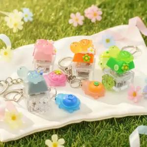 10인용 행운의 네잎클로버 거북이 키캡 키링 만들기 키보드 키링 청축 커스텀 재료 열쇠고리 공예 부자재 학교 단체 체험 봄이오나봄 키트