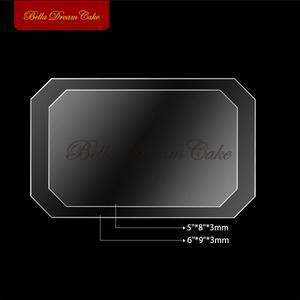 2개/대 직사각형 클리어 케이크 디스크 아크릴 웨딩 보드 DIY 버터 크림 가장자리 스무딩 트레이 장식 도구