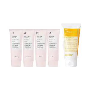 아트델리 톤업 선크림 50ml x4 + 메디필 비건 클리어 클렌징폼 120ml