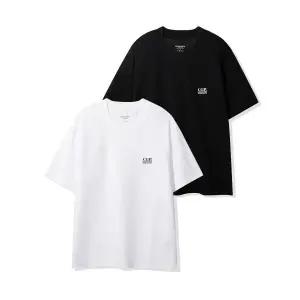 코드그라피 CGP [2PACK] 스몰 스퀘어 로고 반소매 티셔츠-화이트블랙 CBEUUTS201ZZ 354826