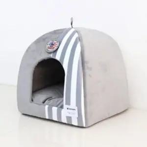 애견숨숨집 강아지 극세사 하우스 그레이 고양이집 1P