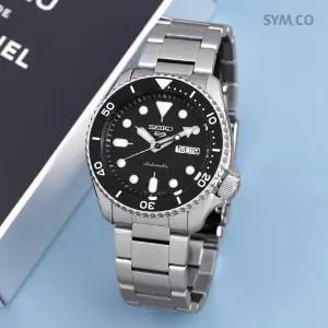세이코5 SRPD55K1 오토매틱 블랙 아날로그 캐쥬얼 남자 메탈 시계 d4