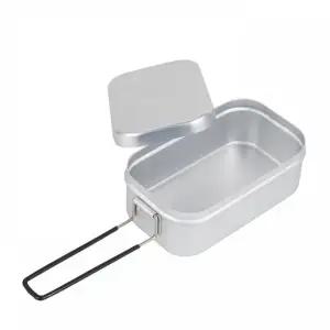 군용 캠핑반합 라면 손잡이 접이식 냄비 사각도시락