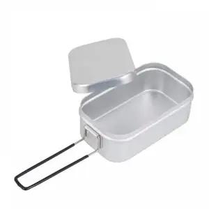 [콩심팥심]군용 캠핑반합 라면 손잡이 접이식 냄비 사각도시락