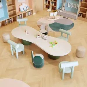 테이블 의자 세트 책상 교구 학생 땅콩형 도서관
