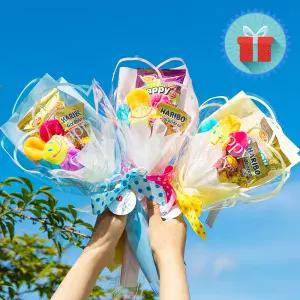 고급포장 레인보우 스마일꽃 츄파춥스 하리보 꽃다발 32cm 졸업식수료식 발표회 선물