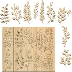 베네크리에이트 2세트 20개 컷 칩보드 장식 5.7x6인치 나무 잎 테마 카드 제작 및 스크랩북을 위한 가지