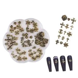 네일아트 빈티지 메탈 키치 크롬 엔틱 파츠 세트 2종