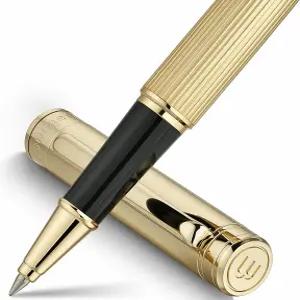 베이루너 라이트하우스 시리즈 롤러볼 펜 24K 골드 마감 본체 정교한 세로선 슈나이더 850 리필 남녀용
