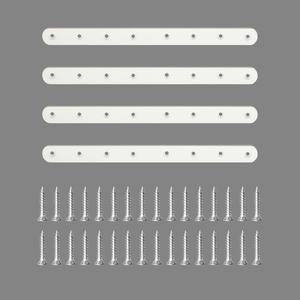 앨리스 스테인리스 강판 - 목재 선반, 침대 프레임, 가구 커넥터 수리 고정 조인트, 흰색을 위한 10인치 수선판 플랫 브레이스 헤비 듀티 스트레이트 브래킷