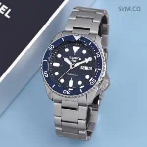 세이코5 SRPD51K1 오토매틱 블루 아날로그 캐쥬얼 남자 메탈 시계 d4