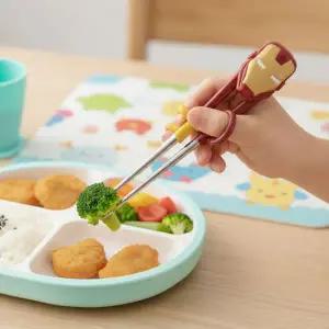 [홈앤키즈]마블 아이언맨 입체 교정용 스텐젓가락 1단계 유아 아기 연습용 어린이집 유치원 오른손용