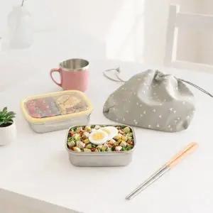 [키친유]트라이앵글 직장인 스텐 도시락 가방세트 2단 도시락통 샐러드 런치박스 칸막이 소풍 도시락