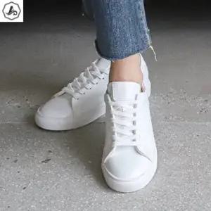 [애슬릿] 통굽 스니커즈 레이스업 화이트 키높이 단화 3cm