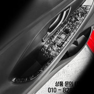 현대 i30 N 2018 2023 해치백 모델용 단조 블랙 프린트 윈도우 버튼 트림 도어 암레스트 패드 하우징 4개