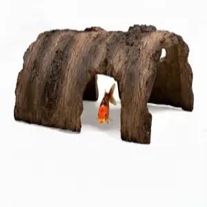 연못을 아순 가짜 통나무 물고기 동굴 - 포식자 보호 기능이 전천후 수족관 은신처 및 코이 장식 야외 어항