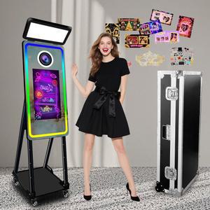 40 매직 미러 포토 부스 바퀴 휴대용 21 5인치 터치스크린 셀프 사진기 파티 및