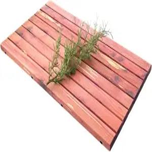 시더 우드 배스 매트 30 x16 미끄럼 방지 샤워 실내 및 실외 사용 욕실 바닥 보호기 미국에서 수작업으로