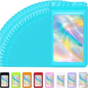 100개의 마일라 가방 재밀봉 가능한 홀로그램 중소기업용 포장 프레시 용품 캔디 주얼리 제품 파티용 포일