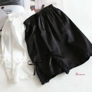 사이드속바지 기본 여학생 3부 레이스 리본 실크 장식 홈팬츠 여름용 잠옷 이너팬츠 편한 주니어 슬립반pqr