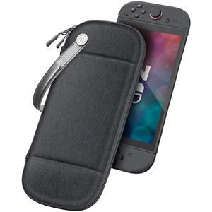 닌텐도 스위치 2용 핀티 슬림 케이스 - 초박형, 충돌 방지 조이콘 보호 기능, 10개의 게임 카드 및 아미보 카드, 여행 일상 필수품(그레이) 보유