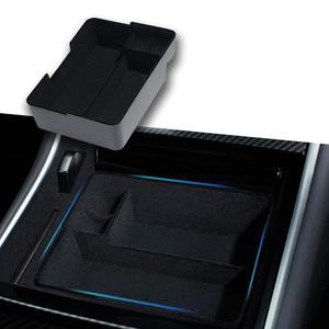 네스투어 센터 콘솔 정리함 트레이 액세서리는 2016-2020년 Tesla Model 3 모델 Y에 적합하며, 맞춤형 보관함, 프리미엄 ABS 및 선글라스와 코인 홀더가 있는 플로킹 소재 업그레이드