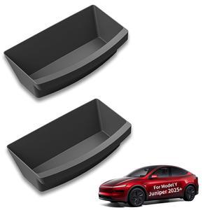 사이버빈스 2PCS 2025년형 2026년형 테슬라 모델 Y 주니퍼(출시 시리즈) TPE 언더시트 보관함 정리함 인테리어 액세서리(앞좌석 앞 또는 뒤)